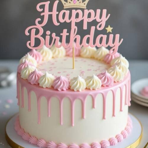 Gâteau Birthday Princesse Rose