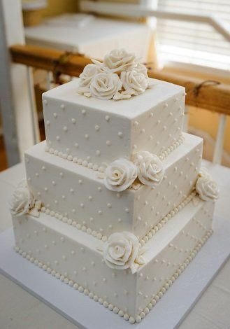 Gâteau Carré Élégance Blanche