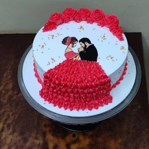Gâteau Couple Rouge Passion