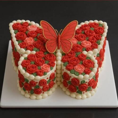 Gâteau Papillon Fleuri